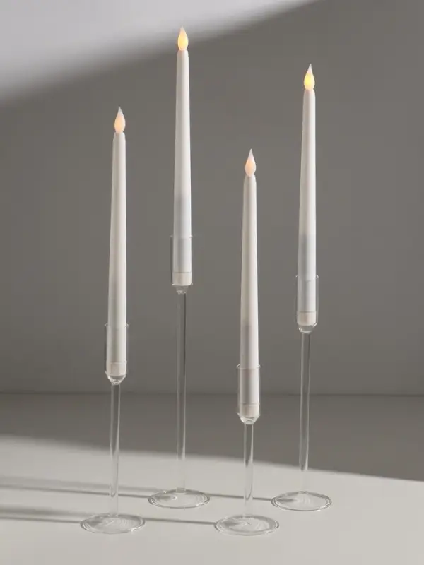 Подсвечник стекло  Подсвечник стекло "Валери" прозрачный d=2 см набор 4 шт 7,2х18 7,2х22 7,2х27  7,2х30 см