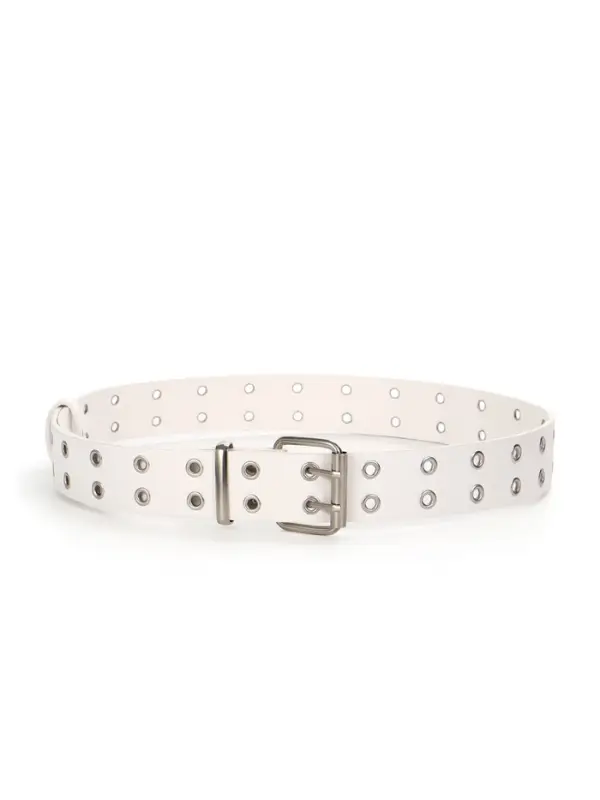Ремень женский, 3.5&times;105 см, с люверсами, пряжка металл, белый