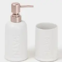 Набор для ванной &laquo;Бэкки&raquo;, 3 предмета, мыльница, дозатор для мыла, стакан, белый