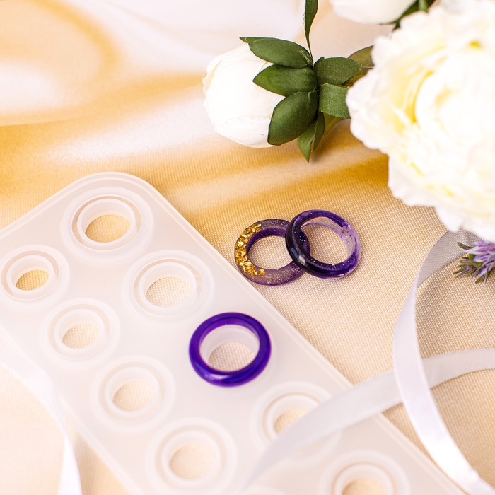 Форма силиконовая универсальная «Кольца» на 14 колец, 7 размеров — от 1,7 см до 2,3 см Форма силиконовая универсальная «Кольца» на 14 колец, 7 размеров — от 1,7 см до 2,3 см