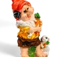 Садовая фигура из полистоуна &laquo;Гном с зайцем и морковкой&raquo;, 44&times;25&times;28 см, МИКС