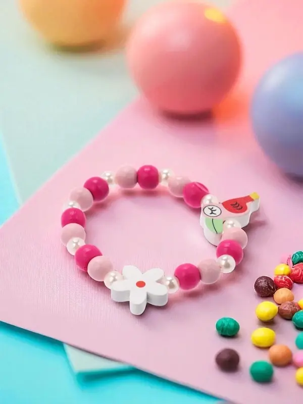 Браслет детский &laquo;Выбражулька. Тукан с цветочком&raquo;, d=5 см, МИКС