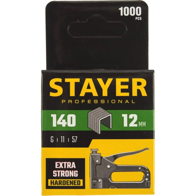 Скобы для степлера закал., тип 140, 12мм, 1000 шт STAYER 31610-12
