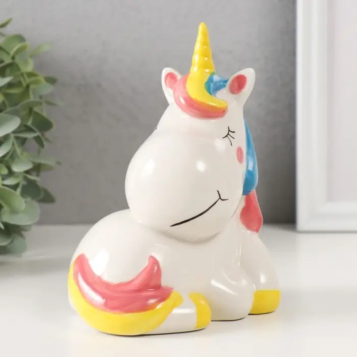 Копилка для денег &laquo;Единорожка спит сидя&raquo;, керамика, 12&times;9.5&times;16 см