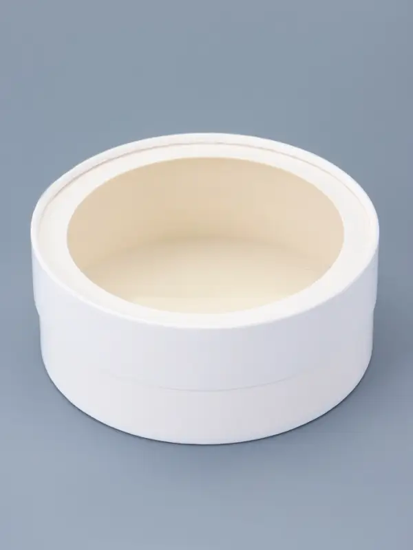 Набор подарочных коробок 3 в 1 круглые с окном, завальцованные, белые, 20&times;18&times;15 см