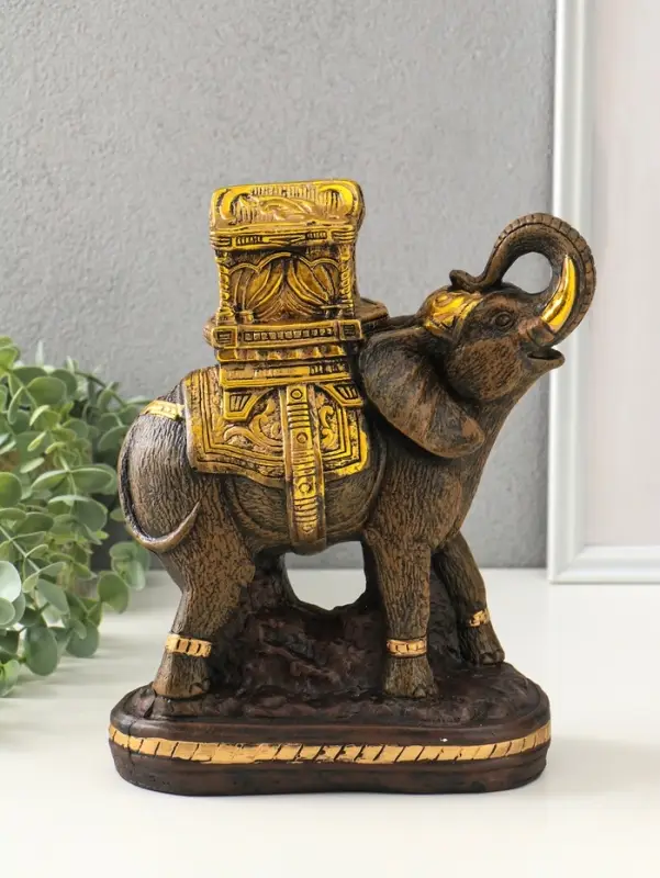 Копилка для денег &laquo;Слон Богатство&raquo;, гипс под золото, 32&times;21&times;15 см