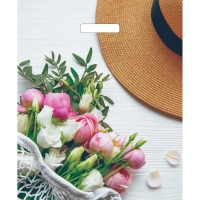 Пакет с вырубной ручкой 38х48+3 (60)&nbsp; глянец Букет/микс 25 шт/уп