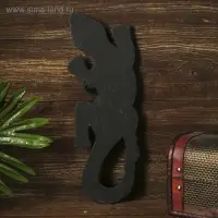 Панно настенное дерево "Геккон черный с черепашкой" 1х11х30 см