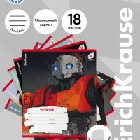 Тетрадь 18 листов в линейку ErichKrause Iron Gear, МИКС