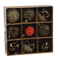 Ёлочные шары новогодние &laquo;Бархат. Фестиваль&raquo;, набор 9 шт., d=8 см, завитки, коричневый