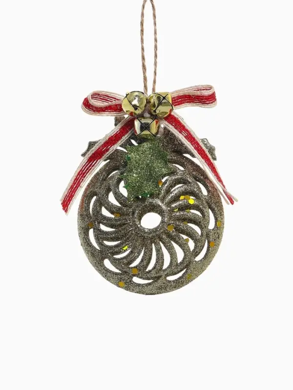 Ёлочная игрушка &laquo;Шар ажурный&raquo; 8&times;10 см, золото