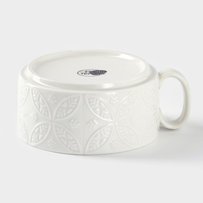 Набор фарфоровый чайный BellaTenero «Орнамент», 3 предмета: чайник 400 мл, кружка 280 мл, бамбуковая подставка, цвет белый Набор фарфоровый чайный BellaTenero «Орнамент», 3 предмета: чайник 400 мл, кружка 280 мл, бамбуковая подставка, цвет белый