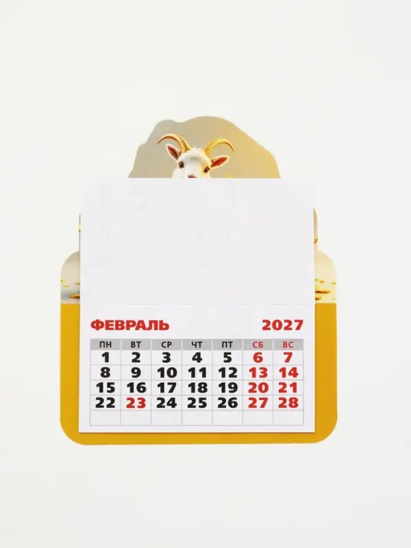 Календарь 2027, на магните, фигурный &laquo;Денежный козлик&raquo;