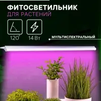 Фитосветильник для растений Luazon, светодиодный, 14 Вт, 900 мм, IP20, 220 В, мультиспектральный