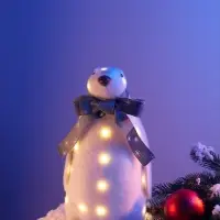 Фигура светодиодная &laquo;Пингвин в шарфе&raquo;, 20 LED, 18&times;18&times;32 см, постоянное свечение, от батареек, свечение тёплое белое