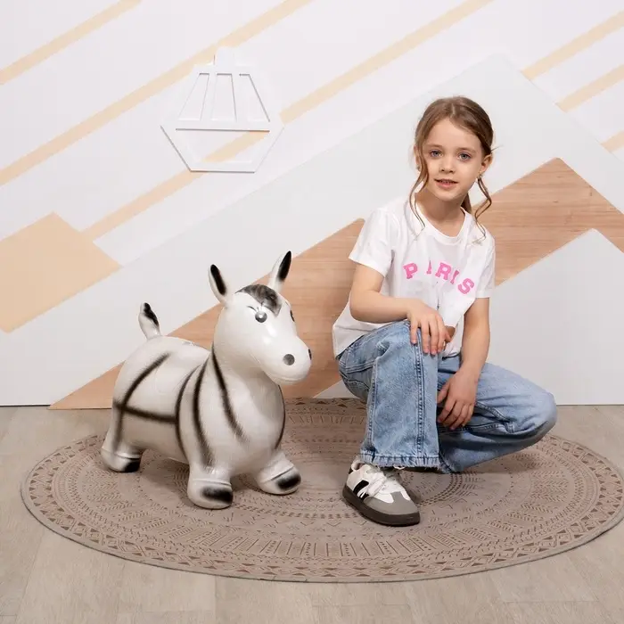 Попрыгун ZABIAKA &laquo;Зебра&raquo;, 55&times;29&times;50 см, белый