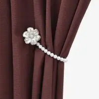 Подхват для штор &laquo;Цветок&raquo;, d=6 см, цвет серебряный/белый