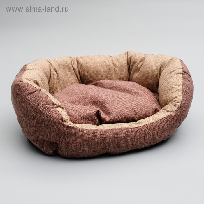 Лежанка  Лежанка "Комфорт", 49 х 36 х 17 см, рогожка, коричневый