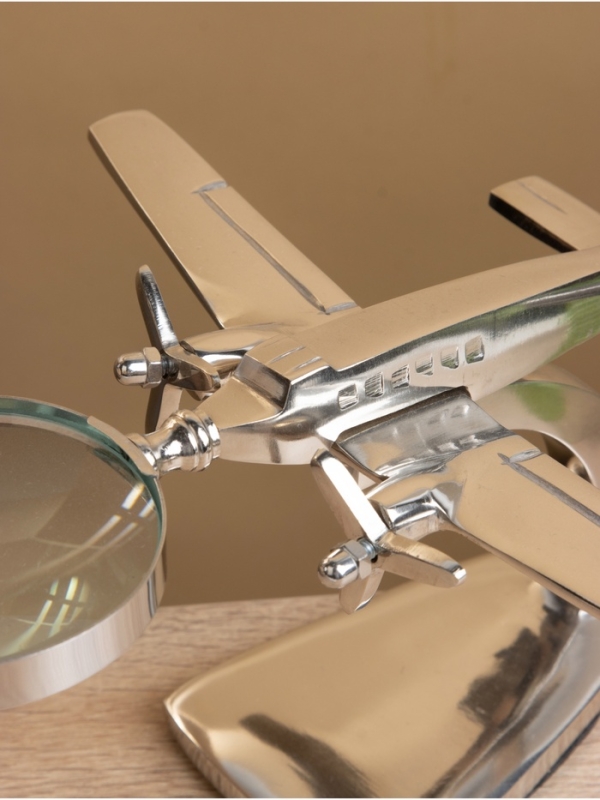Лупа настольная  Лупа настольная "Самолёт" 15х23х12,5 см, алюминий