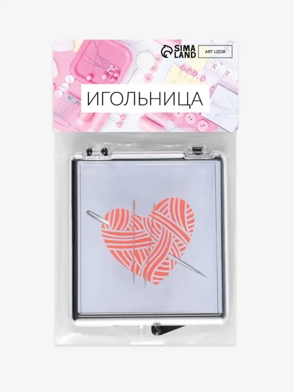 Игольница магнитная &laquo;Сердце&raquo;,7&times;8 см, чёрная