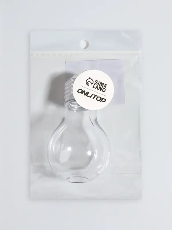 Бутылочка для хранения «Лампочка», 80 мл, цвет серебряный, прозрачный