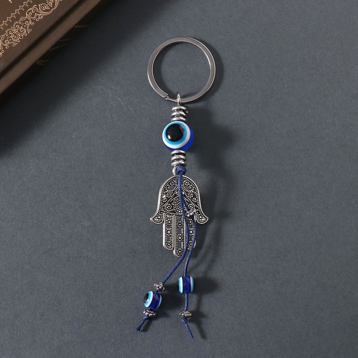 Брелок от сглаза металл "Глаз Назара в руке Фатимы" 2,7х9 см