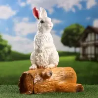 Садовая фигура из гипса &laquo;Зайка на бревне&raquo;, 44&times;18&times;27 см