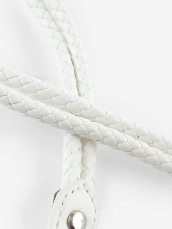 Ручка для сумки, шнуры, 60&times;1.8 см, с пришивными петлями 5.8 см, цвет белый, серебряный