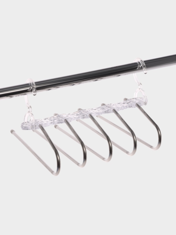 Вешалка для брюк многоуровневая, трансформер, 30,5х32х7,5, 5 уровней, прозрачная Вешалка для брюк многоуровневая, трансформер, 30,5х32х7,5, 5 уровней, прозрачная