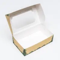 Коробка складная, кондитерская упаковка с окном &laquo;Счастливого Нового года&raquo;, 25&times;15&times;7 см