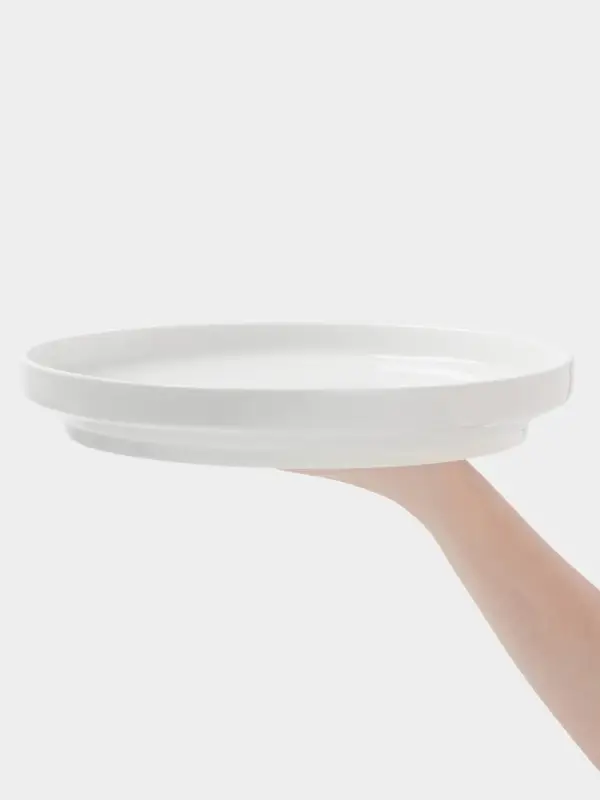 Тарелка Hanna Kn&ouml;vell, d=27.5 см, высокий борт, фарфор, белая