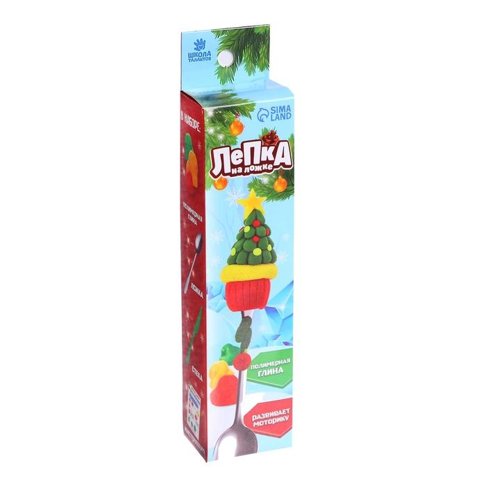 Ложка для декора полимерной глиной на новый год &laquo;Ёлочка&raquo;, новогодний набор для творчества