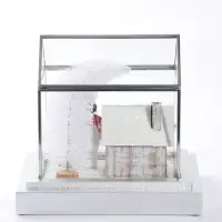 Фигура с подсветкой &laquo;Снеговички у заснеженного домика&raquo;, 19.5&times;14.5&times;17 см, стекло