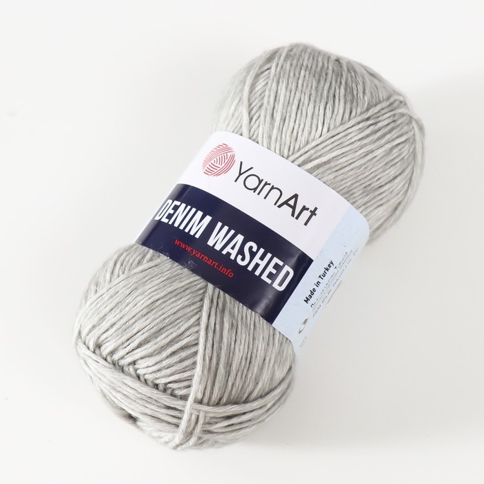 Пряжа Пряжа "Denim Washed" 30% акрил 70% хлопок 130м/50гр (908 св.серый)