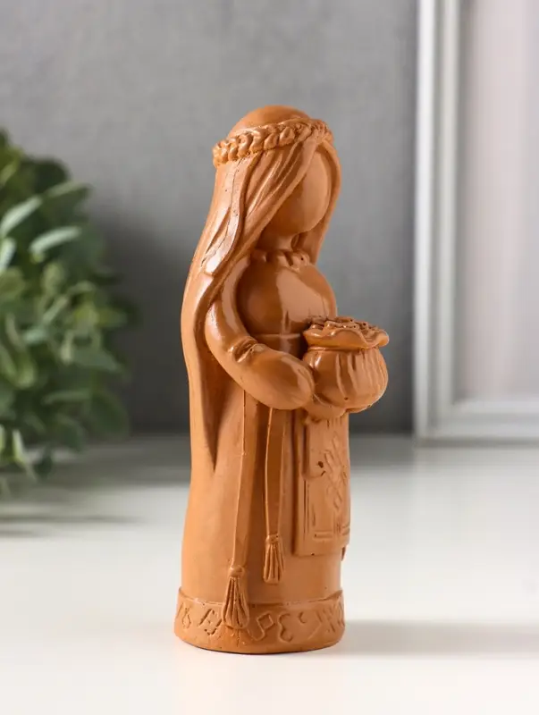 Фигурка - оберег &laquo;Денежная берегиня&raquo;, 14&times;6&times;6 см, красная глина