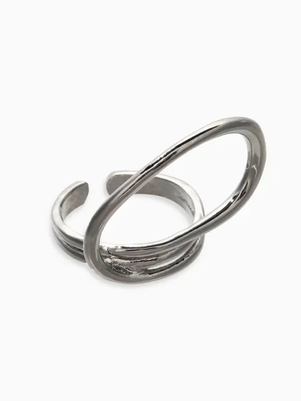 Кольцо металл "Спираль", цвет серебро, безразмерное