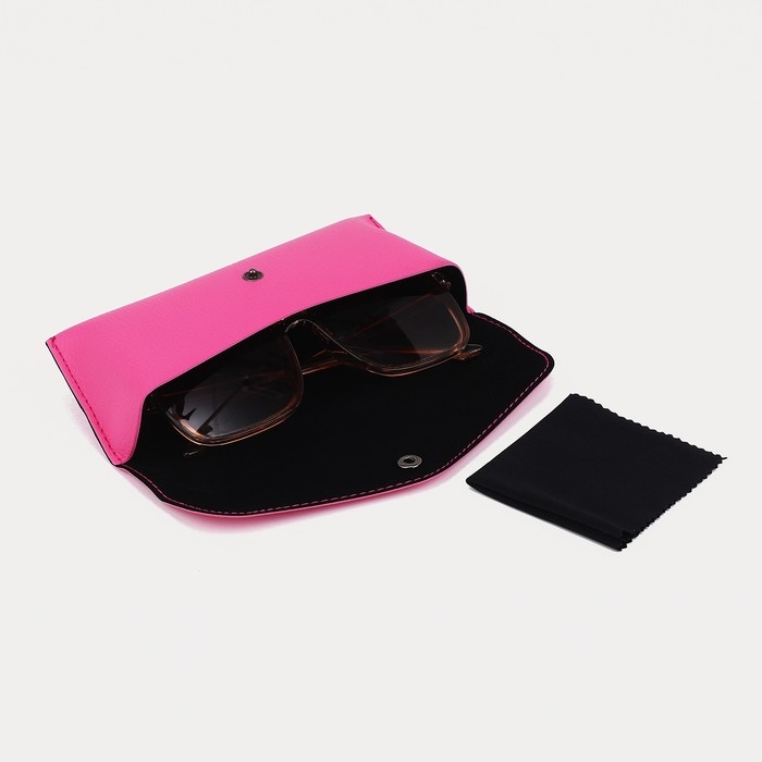 Футляр для очков на кнопке, длина 17 см, цвет розовый Футляр для очков на кнопке, длина 17 см, цвет розовый