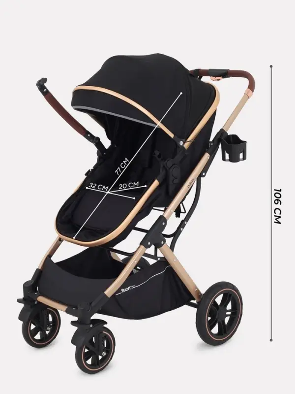 Коляска - трансформер детская RANT basic PULSAR GOLD (2в1) RA160, черный