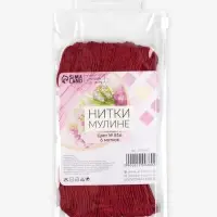 Нитки мулине №816, 8&plusmn;1 м, набор 6 шт., ярко-красные