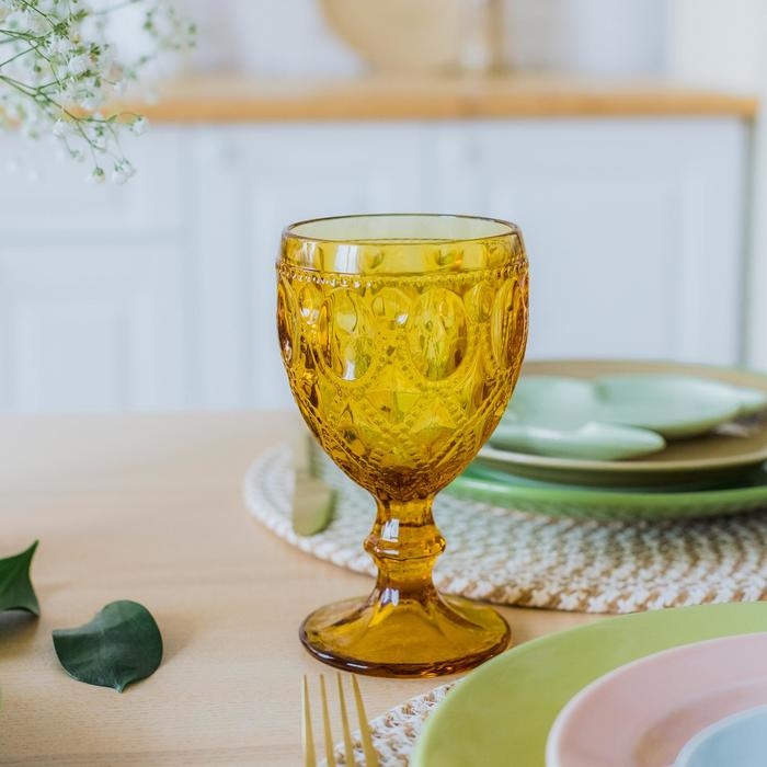 Бокал из стекла Magistro &laquo;Варьете&raquo;, 320 мл, цвет жёлтый
