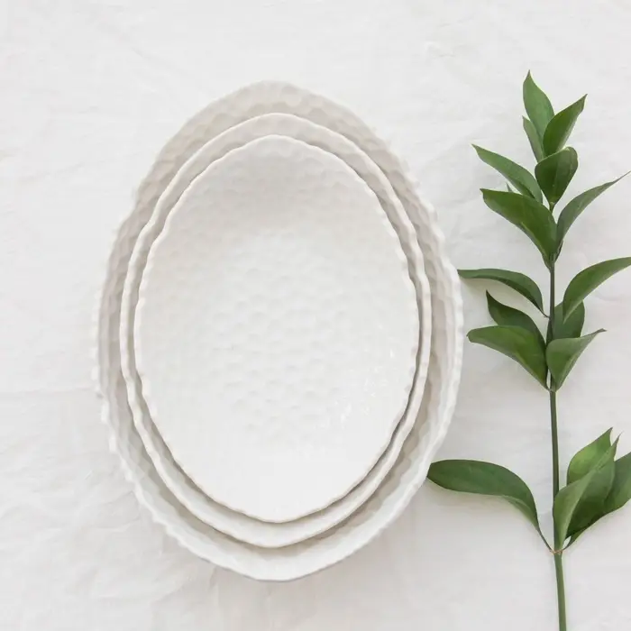 Блюдо овальное &laquo;Воздушность&raquo;, 600 мл, керамика, белое