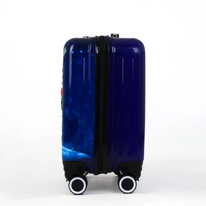 Чемодан детский на колёсах 41 л (S), на молнии, с кодовым замком, 4 колеса, синий