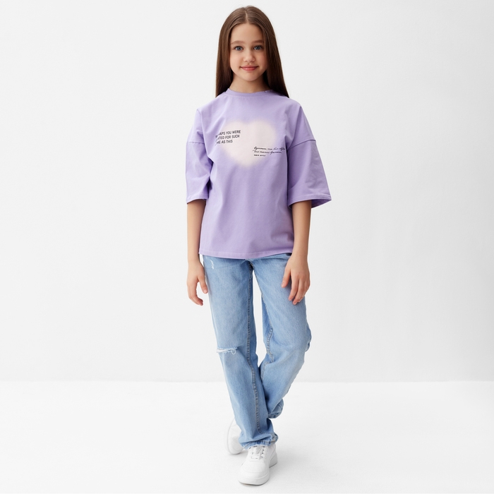 Футболка детская MINAKU цвет лавандовый, рост 116 см Футболка детская MINAKU цвет лавандовый, рост 116 см
