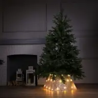 Юбка для елки, с подсветкой, &laquo;Белая&raquo;, 50&times;30&times;7 см, 35LED, батарейки ААх3 (не в комплекте), свечение тёплое белое