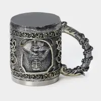 Кружка средневековая &laquo;Рыцарь&raquo;, 400 мл, нержавеющая сталь, серебристая