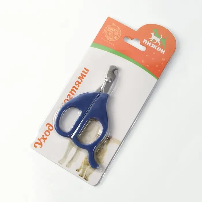 Ножницы-когтерезы малые, с упором для пальца, синие