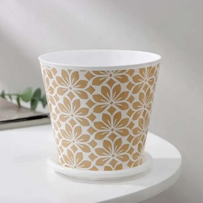 Горшок для цветов Доляна «Кракле», 800 мл, цвет белый Горшок для цветов Доляна «Кракле», 800 мл, цвет белый