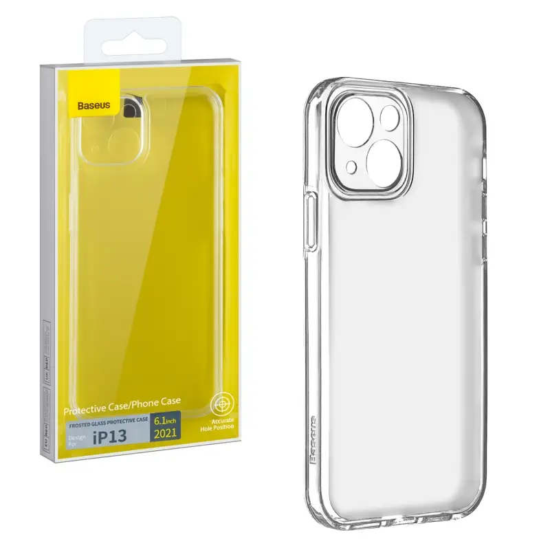Чехол iPh 13 (6.1) Frosted Glass Protective Case Baseus прозрачный