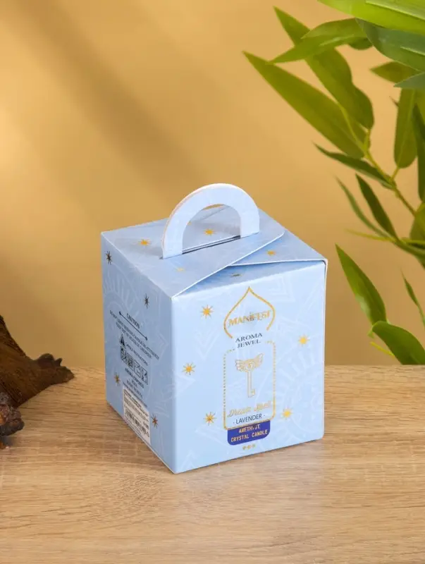 Свеча в стекле с камнем Manifest лаванда 200 гр соевый воск Свеча в стекле с камнем Manifest лаванда 200 гр соевый воск