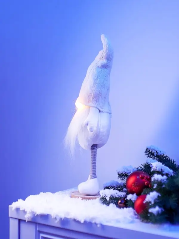 Фигура текстиль «Гном в белом» 55 см, 1 LED, от батареек AG13×3, свечение тёплое белое Фигура текстиль «Гном в белом» 55 см, 1 LED, от батареек AG13×3, свечение тёплое белое